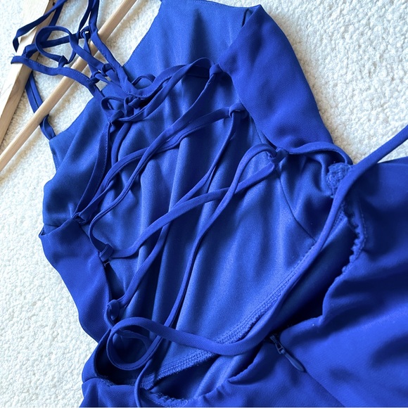 Lulu's Good Deeds Royal Blue Lace-Up Dress - Picture 8 of 9